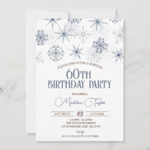 Invitation Snowflakes d'hiver 60e anniversaire