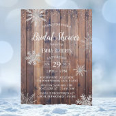 Invitation Snowflakes d'hiver rustique Fête des mariées en bo