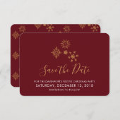 Invitation Snowflakes dorés décoratifs Noël Enregistrer la da (Devant / Derrière)
