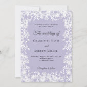 Invitation Snowflakes dusty lavender winter wedding (Devant)