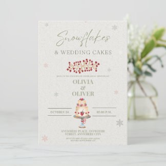 Invitation Snowflakes et dîner de répétition de gâteau mariag