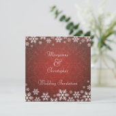 Invitation Snowflakes et Red Mariage damassé (Debout devant)