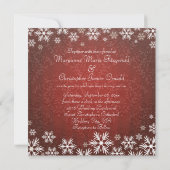 Invitation Snowflakes et Red Mariage damassé (Dos)