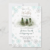 Invitation Snowflakes Forest Rustic Onederland 1er anniversai (Devant)