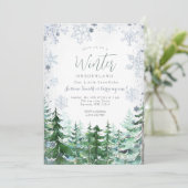 Invitation Snowflakes Forest Winter Onederland 1er anniversai (Debout devant)