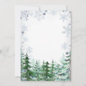 Invitation Snowflakes Forest Winter Onederland 1er anniversai (Dos)