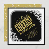 Invitation Snowflakes Frame Noël Soirée de Noël (Devant / Derrière)