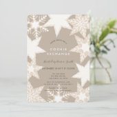 Invitation Snowflakes givré Brown Cookie Exchange Party (Debout devant)