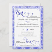 Invitation Snowflakes God is Love Christian Mariage Card (Devant)