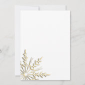 Invitation Snowflakes Gold Dîner de répétition de mariage hiv (Dos)