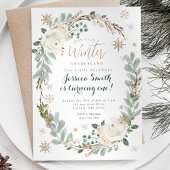 Invitation Snowflakes Gold Forêt moderne Forêt rustique