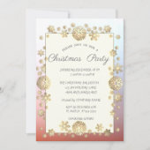 Invitation Snowflakes Gold, Frame de Noël d'entreprise (Devant)