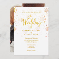 Snowflakes Gold Photo Mariage hivernal