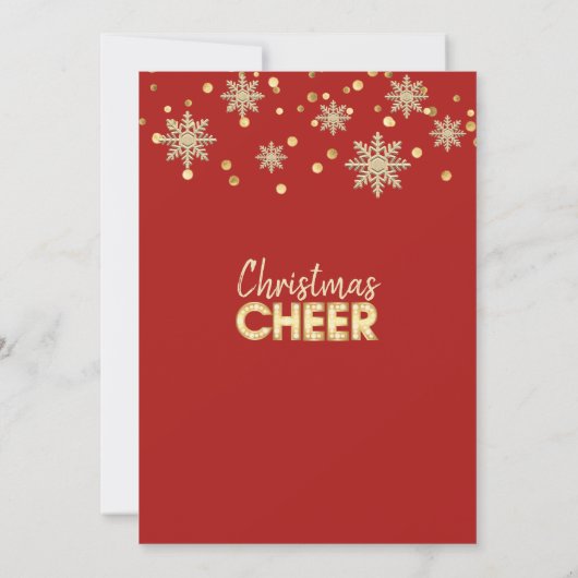 Invitation Snowflakes Gold Red NOËL PARTI (Dos)