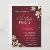 Invitation Snowflakes Gold tendance Noël Société fête (Devant)