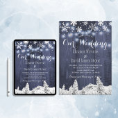 Invitation Snowflakes grange bois hiver merveilleux mariage