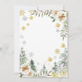 Invitation Snowflakes Hiver Blanc Floral Baby shower (Dos)