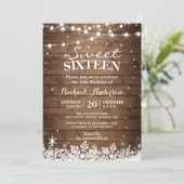 Invitation Snowflakes Lights Winter Sweet 16 Anniversaire (Debout devant)