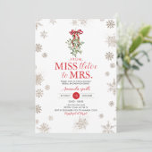 Invitation Snowflakes Miss tletoe à Mme Fête des mariées (Debout devant)