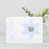 Invitation Snowflakes Onederland 1er anniversaire Bleu (Debout devant)