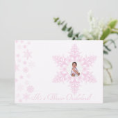 Invitation Snowflakes Onederland 1er Anniversaire rose (Debout devant)