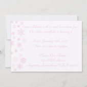 Invitation Snowflakes Onederland 1er Anniversaire rose (Dos)