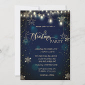 Invitation Snowflakes, Ornements, Lumières Bleu Noël (Devant)