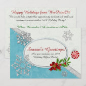 Invitation Snowflakes & Peppermenthe BUREAU DE VACANCES ACCUE (Devant / Derrière)