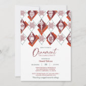 Invitation Snowflakes Red Ornament Christmas Exchange Party (Devant)