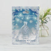 Invitation Snowflakes Robe en argent ombre tiara Quinceañera (Debout devant)
