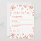 Invitation Snowflakes rose Gold Wives For Baby (Devant)