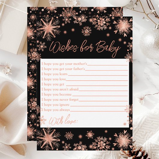 Invitation Snowflakes rose Gold Wives For Baby