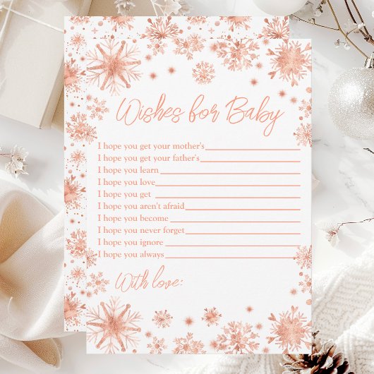 Invitation Snowflakes rose Gold Wives For Baby