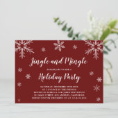 Invitation Snowflakes Rouge Et Blanc Jingle Et Mingle (Debout devant)