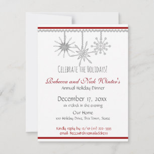 Invitation Snowflakes Soirée de vacances