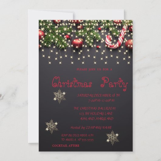 Invitation Snowflakes, Sweets, Fête de Noël Lumière (Devant)