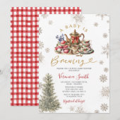 Invitation Snowflakes Thé Un bébé brasse du Baby shower (Devant / Derrière)