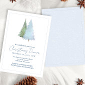 Invitation Snowflakes Trees Minimaliste Blanc Dîner de Noël
