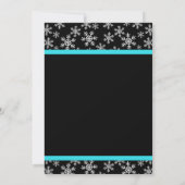 Invitation Snowflakes Turquoise Bow Winter Wonderland Sweet 1 (Dos)