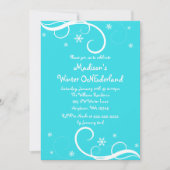 Invitation Snowflakes Turquoise de l'hiver ONE derland (Devant)