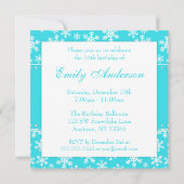 Invitation Snowflakes Turquoises Diamond Sweet 16 (Dos)