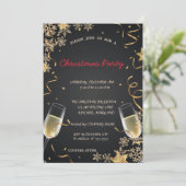 Invitation Snowflakes, Verre à vin Fête de Noël d'entreprise (Debout devant)