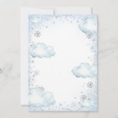 Invitation Snowflakes Winter We Are On Cloud Nine Baby Shower (Dos)