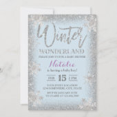 Invitation Snowflakes Winter Wonderland Baby shower (Devant)
