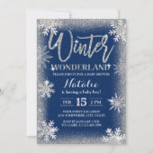 Invitation Snowflakes Winter Wonderland Baby shower (Devant)
