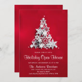 Invitation Snowflics Christmas Tree Holiday Open House (Devant / Derrière)