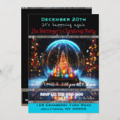 Invitation Snowglobe élégant Noël annuel (Devant / Derrière)