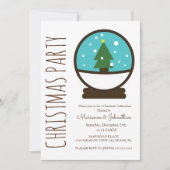 Invitation Snowglobe Noël fête (Devant)