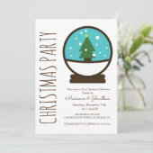 Invitation Snowglobe Noël fête (Debout devant)