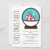 Invitation Snowglobe Noël fête (Devant)